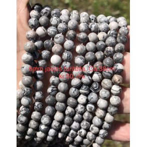 Jaspis turitella perle. 6mm. Ca.38cm. 