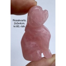 Rosakvarts. 2x3x4cm. 