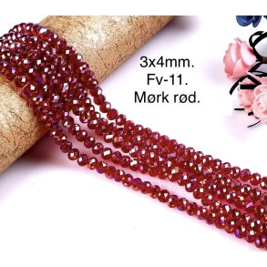 3x4mm. Ca.44cm. Facet krystal glas perle. Fv-11. 