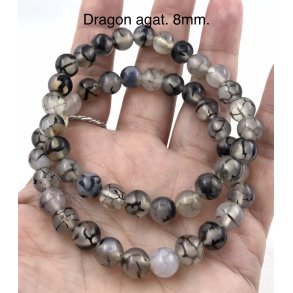 Agat dragon. 8mm. 16-20cm. 
