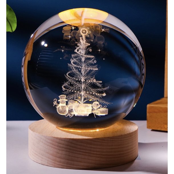Krystal glas lampe med motiv, 6cm kugle-23
