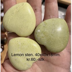 Lemon sten hjerte. 40x40x15mm. 