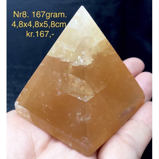 Honning calcit pyramide-8