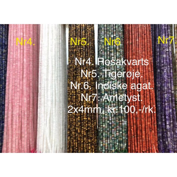 Ametyst 2x4mm skive. 38cm lang. Nr7