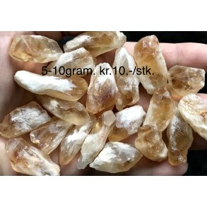 R citrin krystal spidser/tand, 5-10gram. 