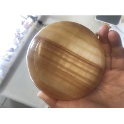 Gul calcit skl/skebr. Ca. 450gram. 12cm. 