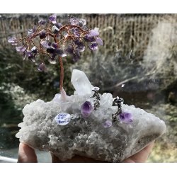 Bjergkrystal+ametyst med minerarbejde, 640gram. 