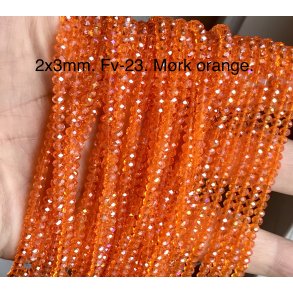 2x3mm. Facet krystal glas perle. Fv-23