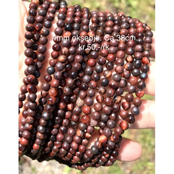 Okseje perle. 4mm. Ca.38cm. 