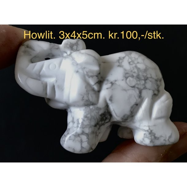 Howlit elefant. 3x5cm. 