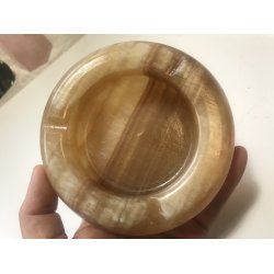 Gul calcit skl/skebr. Ca. 450gram. 12cm. 