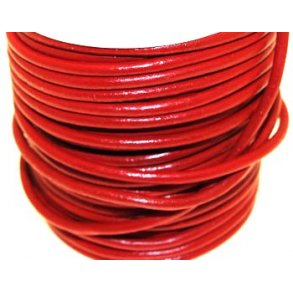 3mm okselæder snøre glat-rød
