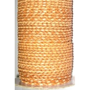 3mm okselæder snøre flettet-beige