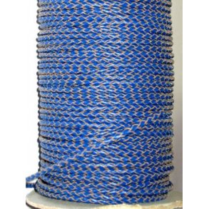 3mm okselæder snøre flettet-blå