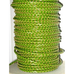 3mm okselæder snøre flettet-lime