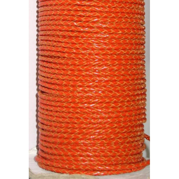 3mm oksel&aelig;der sn&oslash;re flettet-orange