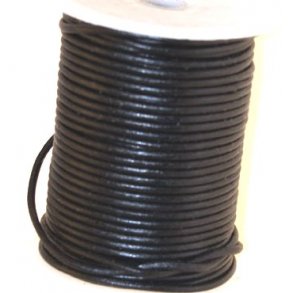 4mm okselæder snøre glat-sort