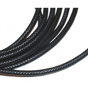 10mm flettet okselædersnøre sort