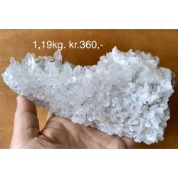 Stor bjergkrystal klynge, 1,19kg. 