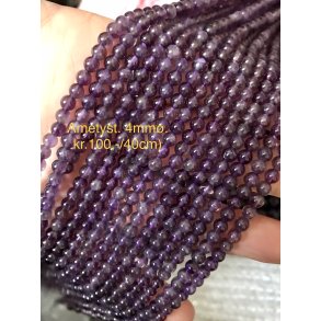 Ametyst perle kde 40cm lang. 4mm. 