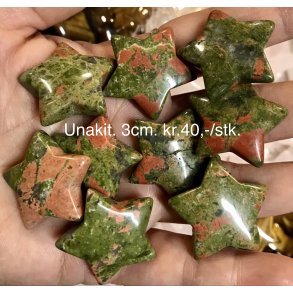 Unakit stjerne 3x3cm. 