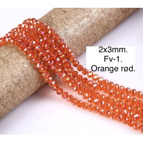 2x3mm. Facet krystal glas perle. Fv-1