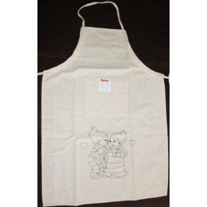 18-0077-jul, børneforklæde med smæk i natur fv.