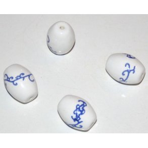 pc-12, Porcelænsperler m/motiv 12x18mm.