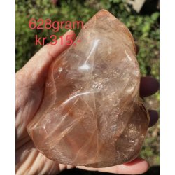 Hematoid kvarts / ild kvarts flamme, 628gram. 