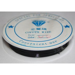 Kobbertråd, sortfarvet, 0,5 mm x 11 meter