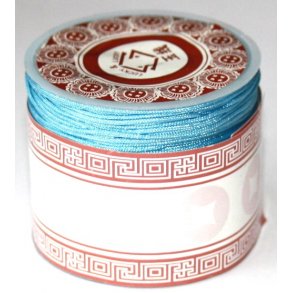 knytte nylontråd, str. 1mm, 40meter rulle, lyseblå