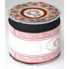 knytte nylontråd, str. 1mm, 40meter rulle, sort