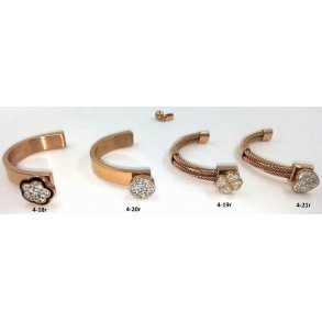 stål armbånd sæt til 4mm læder, rosa guld