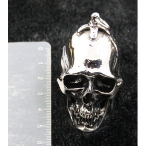 stål vedhæng -46, dødningehoved, 40x40x50mm