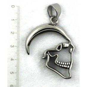 stål vedhæng - 39, dødningehoved str. 40x45mm