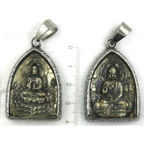 stål vedhæng - 43, buddha, 30x40mm.