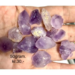 Natur r sm ametyst tand (3-5gram). 50gram/pose. 