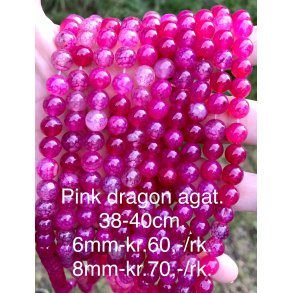 Pink dragon agat. 8mm. 