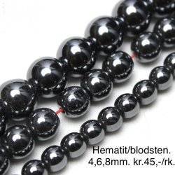 Hematit/blodsten 6mm. 