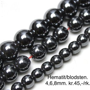 Hematit/blodsten 6mm. 
