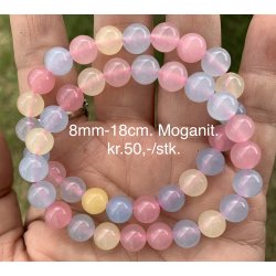 Moganit armbnd. 4,6,8,10mm. 16-20cm. 