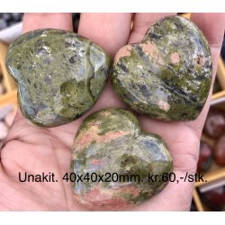 Unakit hjerte. 40x40x20mm. 