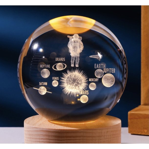 Krystal glas lampe med motiv, 6cm kugle-14