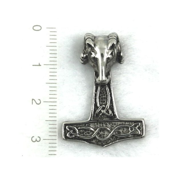 Thors hammer-3, 316L st&aring;l, str. 25x35mm, lille