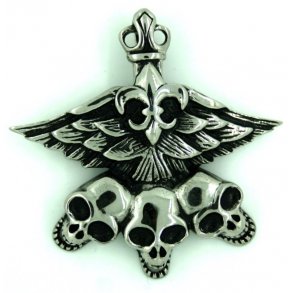 stål vedhæng-55, dødningehoved, 55x60mm