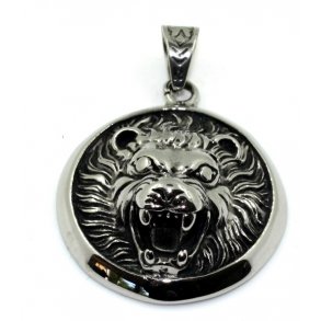 stål vedhæng-31, løvehoved, str. 40x40mm