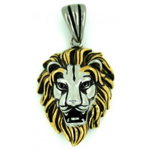 stål vedhæng-29, løvehoved, str. 35x40mm.