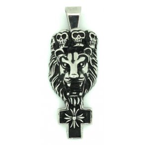 stål vedhæng-27, løvehoved, str. 25x50mm