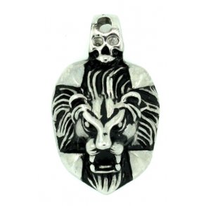 stål vedhæng-32, løvehoved, str. 30x40mm