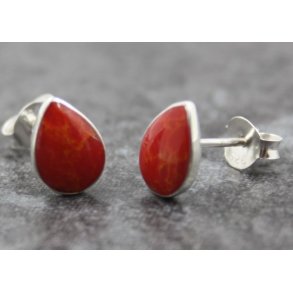 S925 sterlingsølv ørestik-98, koral